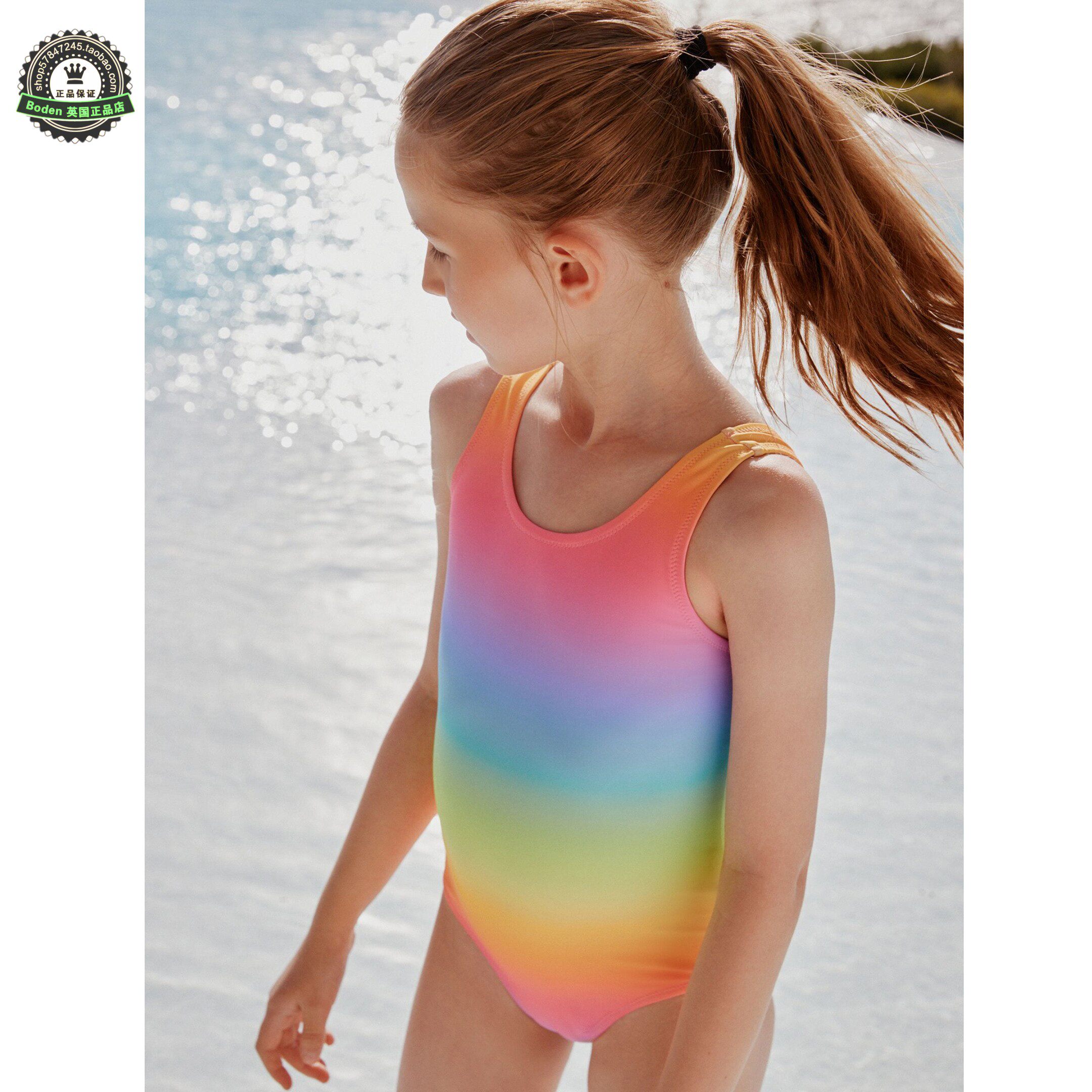 代购NEXT儿童连体泳衣 26春夏季女童彩虹渐变色吊带泳装 3-16岁