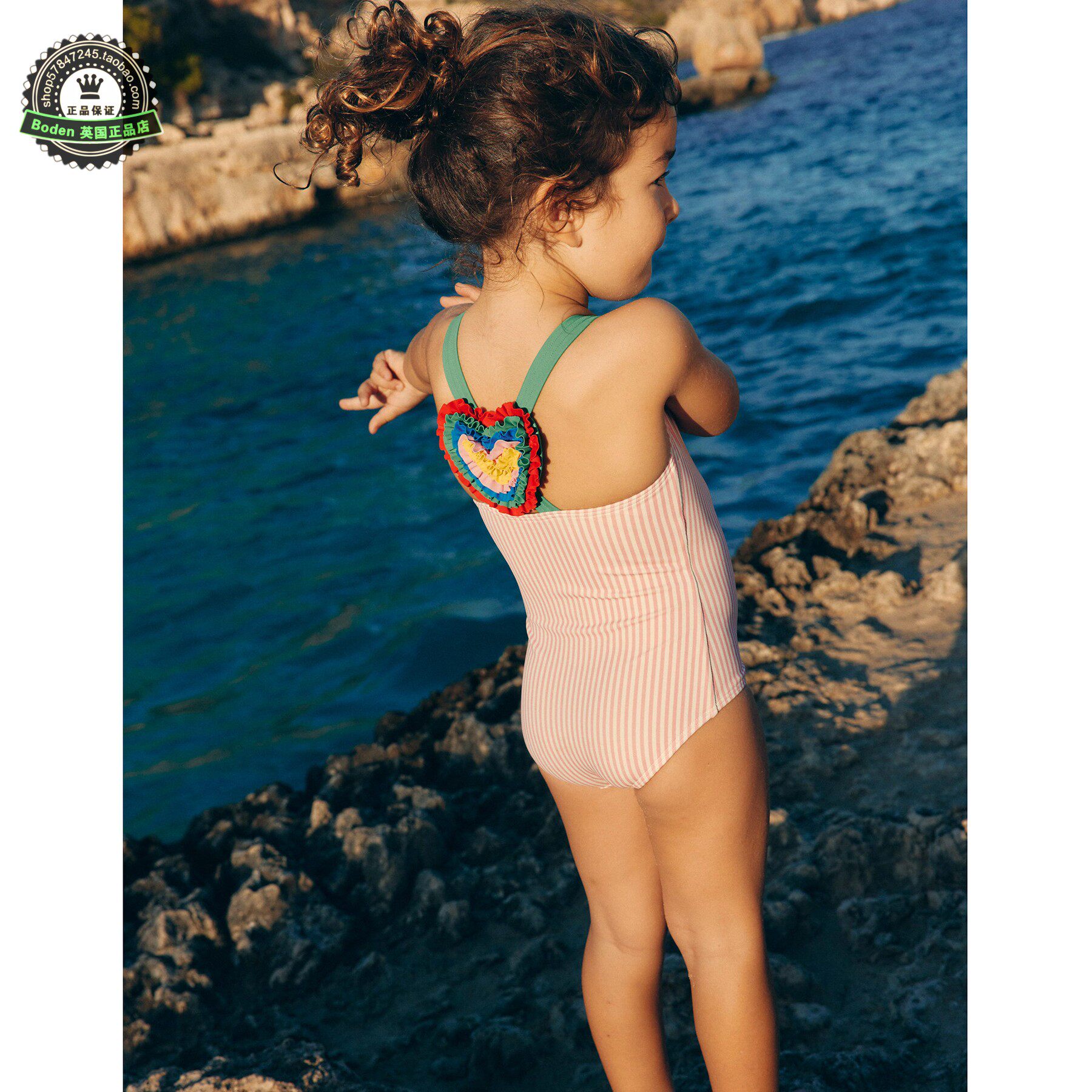 代购 MiniBoden儿童连体泳衣 2025春夏季女童花簇吊带泳装 2-12岁