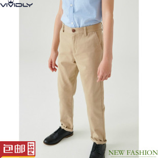 男孩岩石色儿童西装 25春秋季 NEXT男童弹力卡其裤 16岁 裤 代购