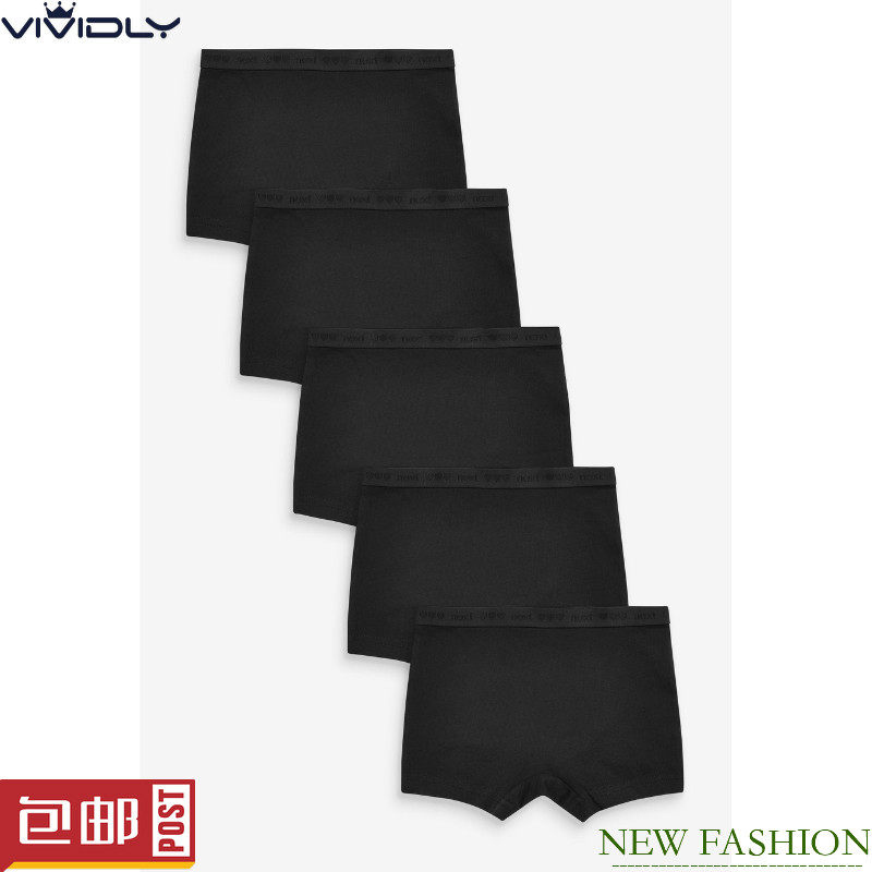 next女童黑色平角内裤 2022春夏新款儿童四角裤5件装短裤(2-16歲)