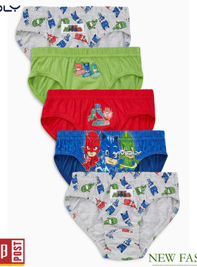 现货 NEXT男宝宝纯棉内裤 花彩色系 PJ Masks三角裤五件(1.5-6岁)