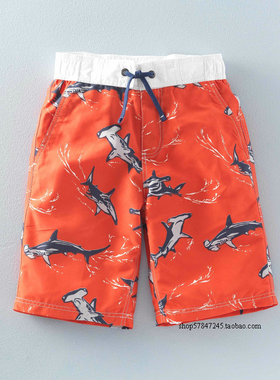 现货正品MiniBoden童装 夏季男童橙色沙滩裤 儿童冲浪泳裤15-16岁