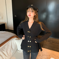 Real shot 2020 new versatile small man's slim knit cardigan ins top