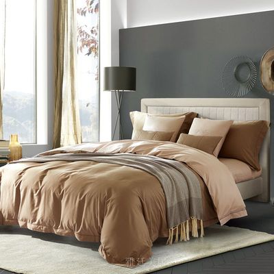 阿玛家纺现代美式香槟色60支亲肤缎纹全棉8件套床上用品可拆分芯