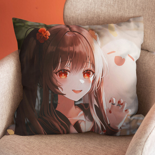 原神周边抱枕申鹤刻晴甘雨雷电将军胡桃二次元动漫男生睡觉靠枕头