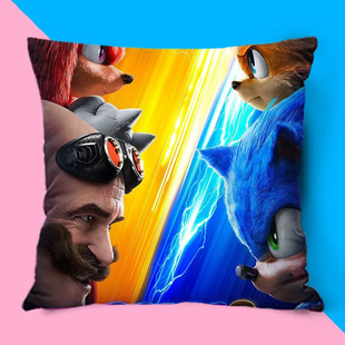 电影刺猬索尼克2周边抱枕纳克鲁斯 塔尔斯同款靠垫枕头学生日礼物