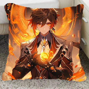 钟离抱枕原神岩王爷二次元动漫枕头卡通游戏人物定制靠垫生日礼物