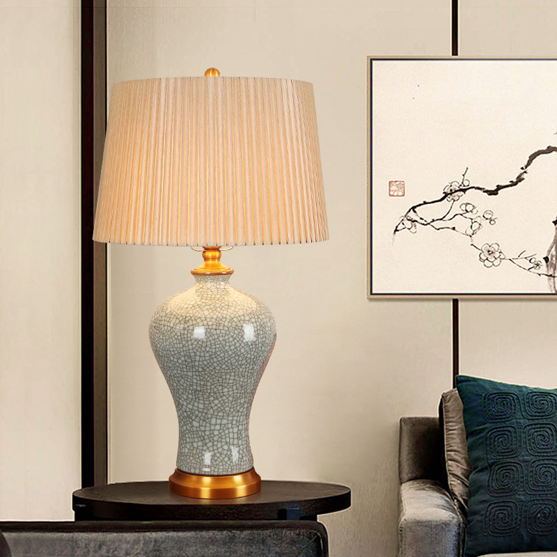 景德鎮美式簡約全銅陶瓷台燈客廳臥室床頭書房新中式簡歐裝飾台燈在類目 家裝主材, 燈具燈飾, 檯燈, 裝飾檯燈中 - 來自Buy2taobao.com提供專業的淘寶代購服務