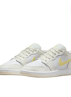 Air Jordan 1板鞋 运动休闲鞋 纯白/黄色 FV8486-181 江苏AC仓