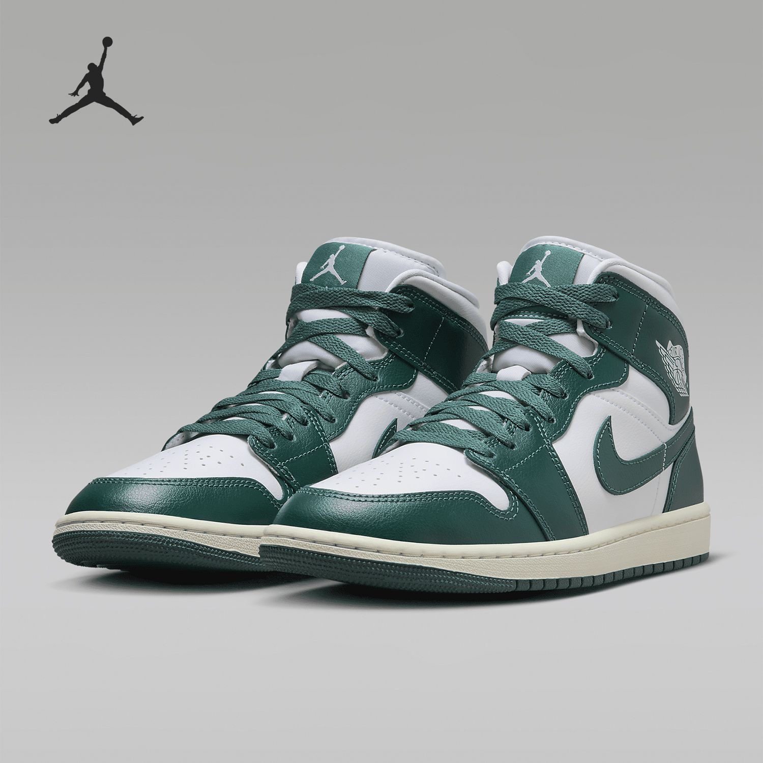 Air Jordan 1 Mid AJ1绿白女子中帮休闲板鞋BQ6472-133温州JYH仓