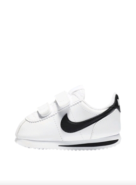 Nike Cortez舒适百搭低帮 跑步鞋 黑白色 婴幼童904769-102上海仓