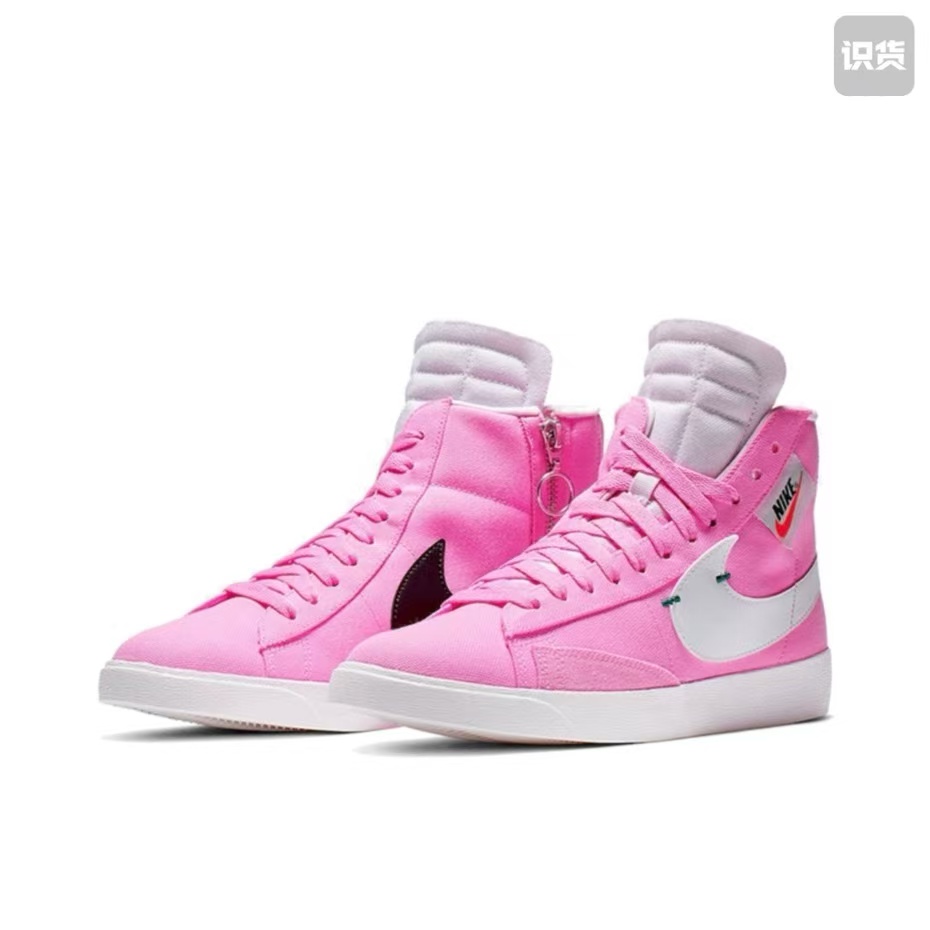 Nike Blazer BQ4022-602保暖防滑耐磨中帮板鞋女粉黑白河南LL仓