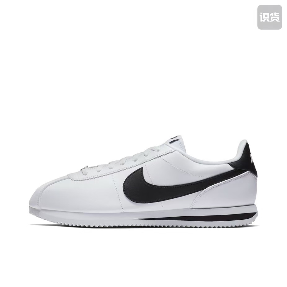 Nike Cortez 819719-100运动百搭皮革低帮跑步鞋男款白黑河南LL仓