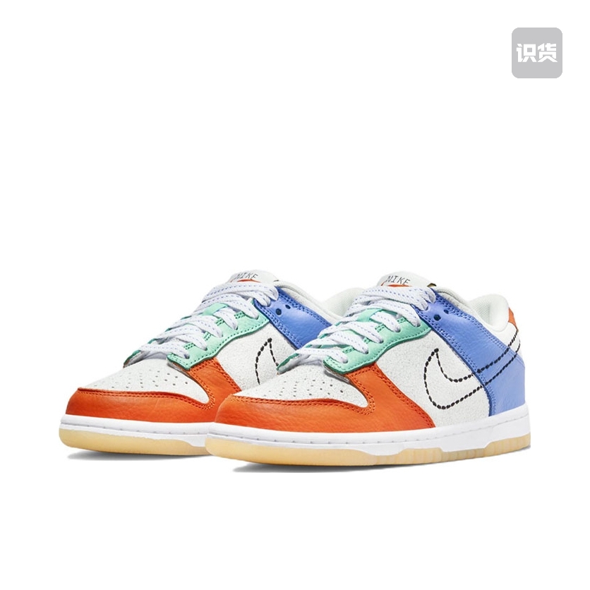 Nike Dunk  101 板鞋 白橙蓝 爆裂纹设计 DX3363-100 江苏AC仓