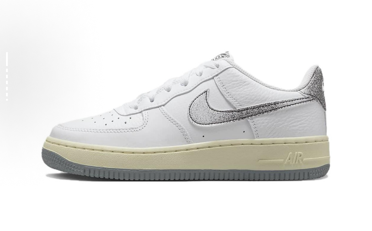 NikeAirForce 1皮革舒适百搭防滑耐磨低帮白灰DX1657-100株洲AC仓