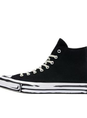 Joshua 166558C二次元涂鸦轻便高帮帆布鞋男女同款黑白河南LL仓