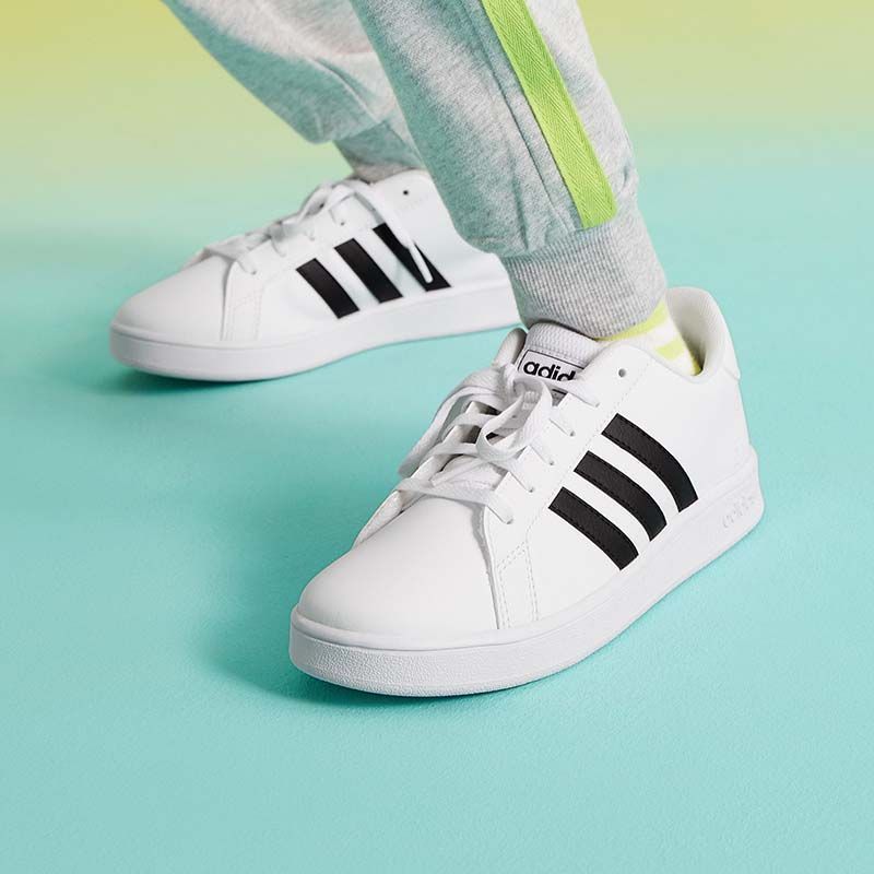 阿迪达斯运动小童鞋正品户外百搭休闲小白鞋 EF0103江西TT仓