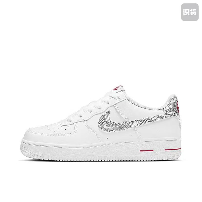 Nike DJ4625-100斑马纹logo防滑耐磨低帮儿童板鞋河南LL仓