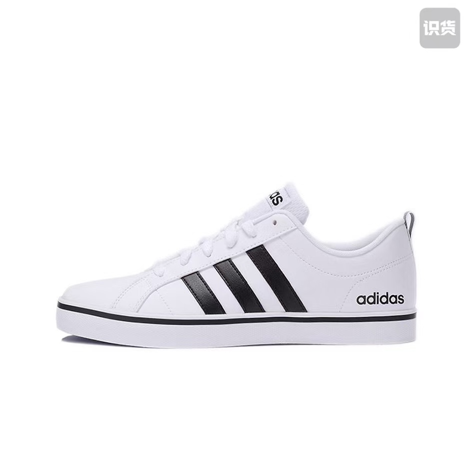 adidas AW4594合成革 时尚 防滑耐磨 低帮 板鞋 男款白黑河南LL仓