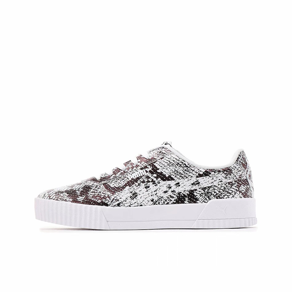 PUMA彪马 Carina Reptile 二层牛皮合成革 黑白382506-01江苏ZS仓