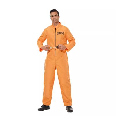 厂家现货万圣节成人囚犯扮演服角色扮演服装罪犯囚服连体舞会服装