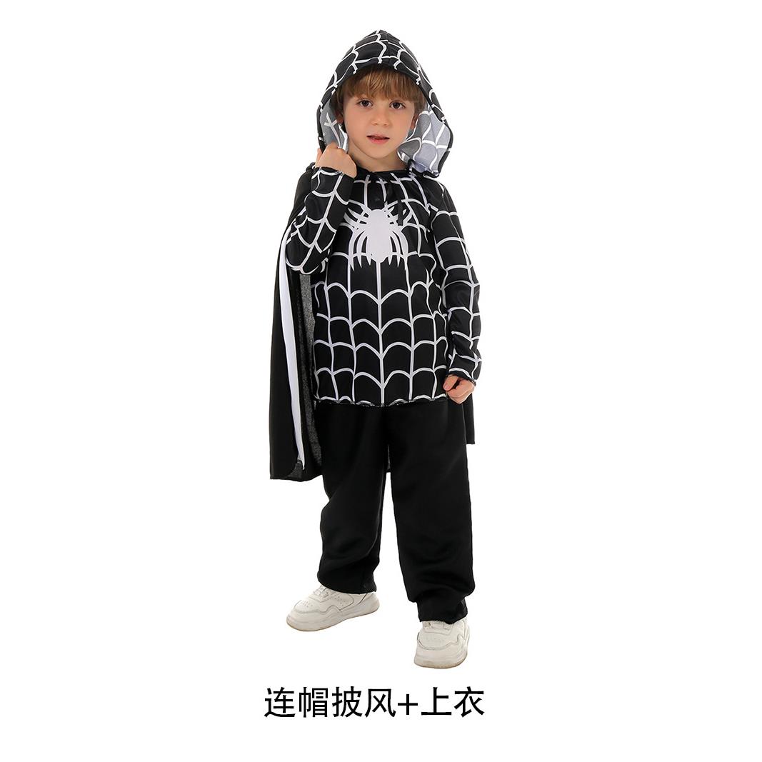 巫婆狂欢节万圣节服装儿童演出服幽灵蜘蛛装扮披风服饰跨境表演服
