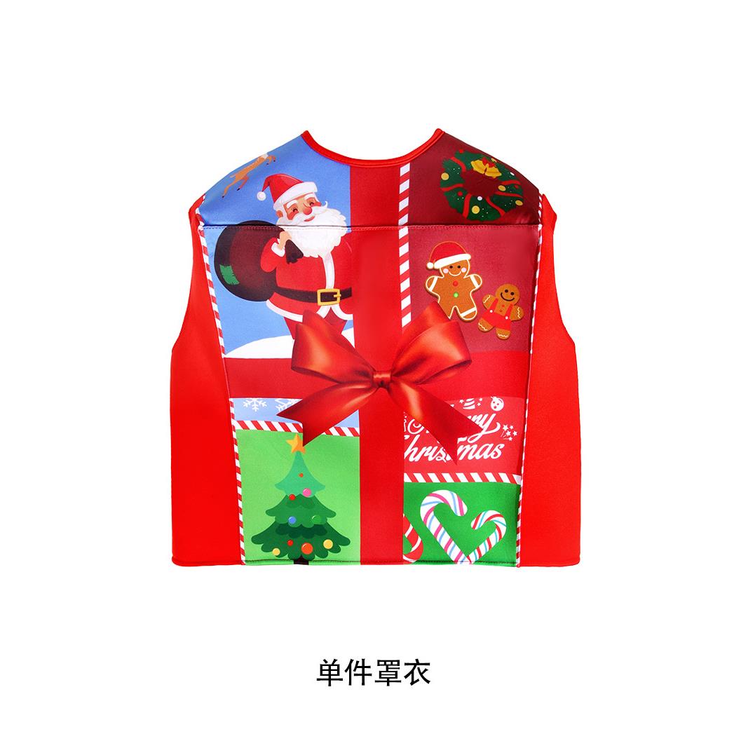 圣诞节表演服装儿童圣诞礼物盒cos扮演服学校节日舞台派对演出服