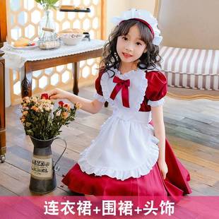 儿童爱丽丝蓝色女仆装洛丽塔连衣裙万圣节女童舞台演出服外贸跨境