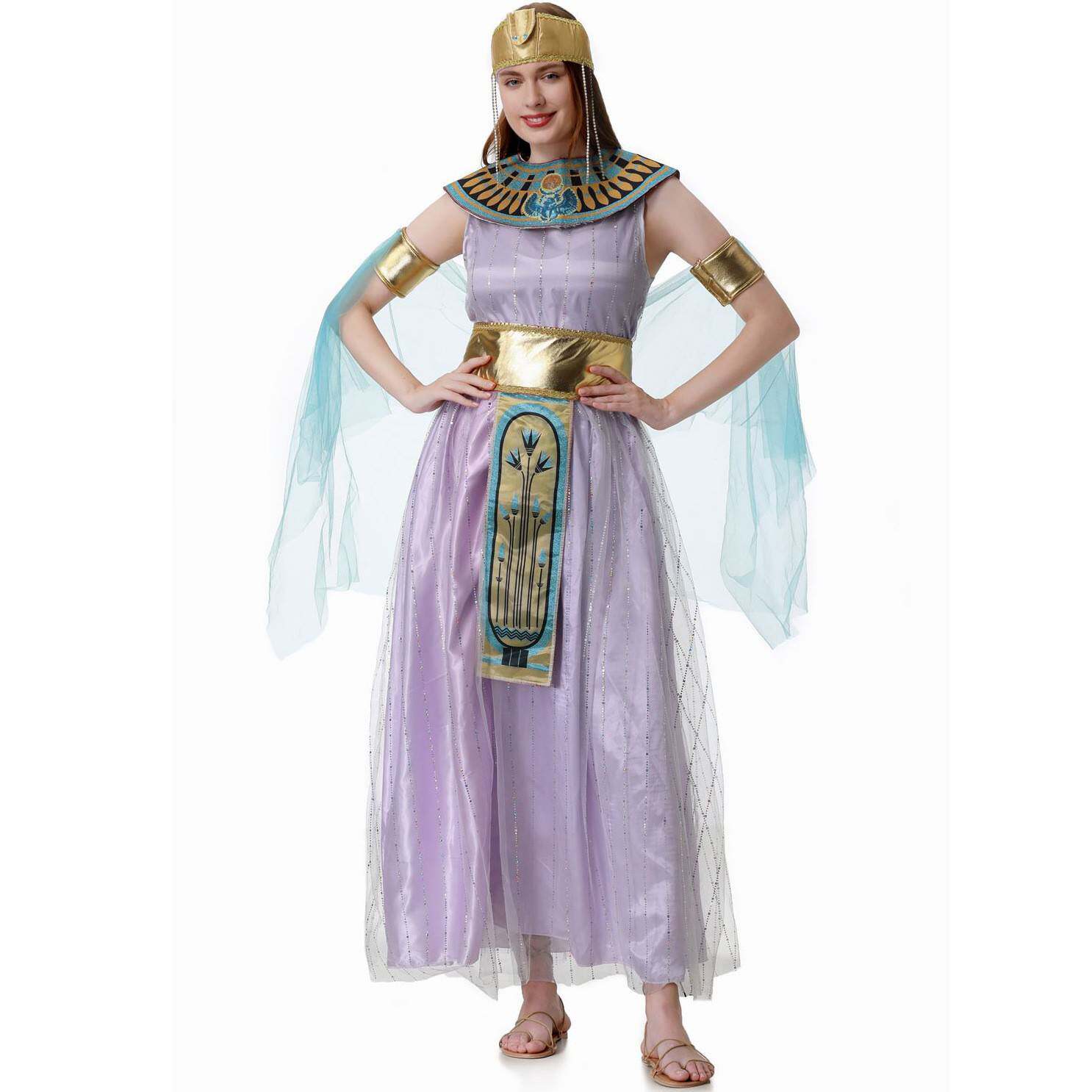 M-XL宫廷希腊女神万圣节服装 埃及艳后COS戏服中世纪雅典娜罗马服