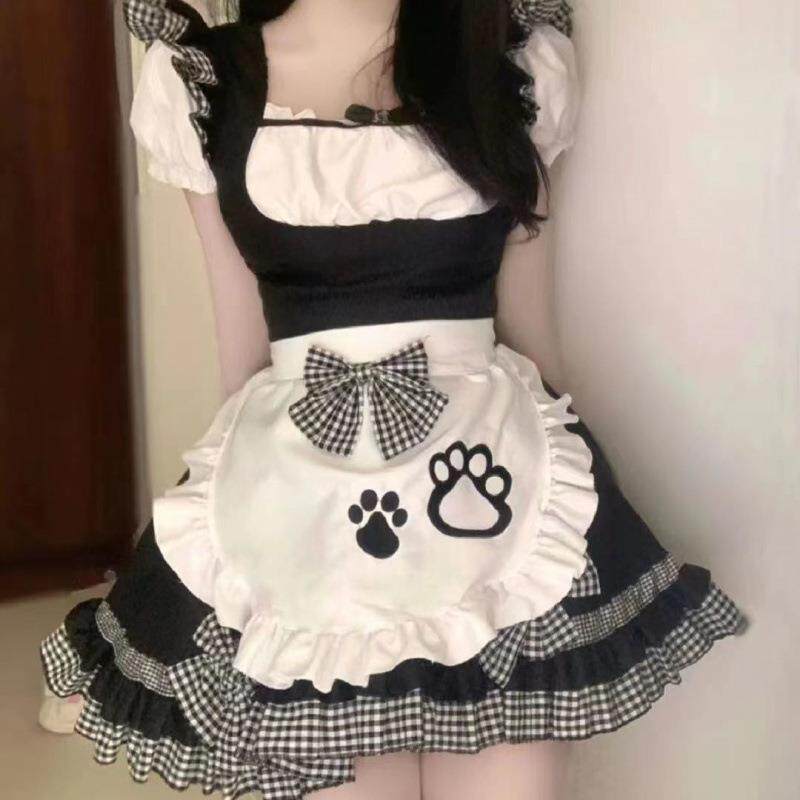 日系少女可爱猫咪女仆装cos服学院风软妹萝莉裙猫娘女佣制服套装