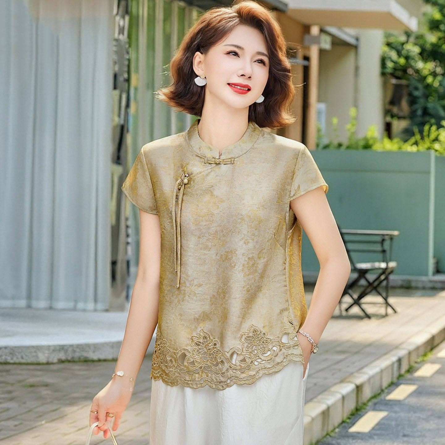 新中式妈妈夏装短袖套装2026新款