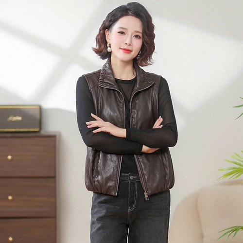 皮衣马甲外套女春秋流行爆款