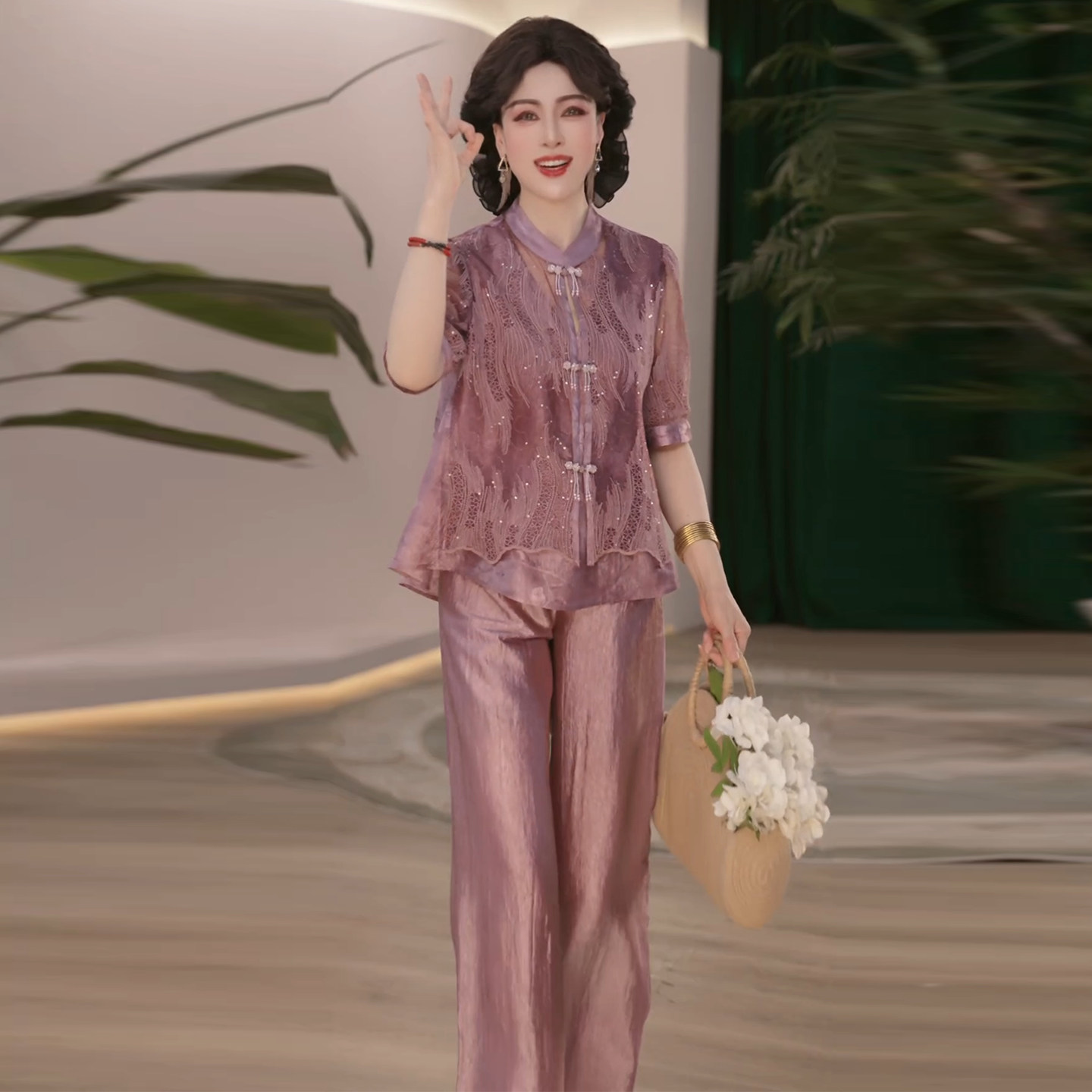中老年女装时尚气质显瘦两件套