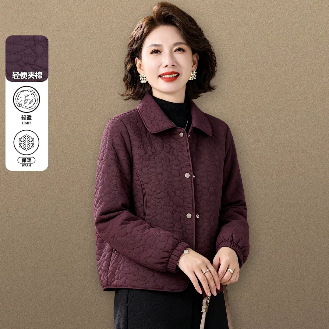 妈妈冬装轻薄棉衣中老年秋冬棉服
