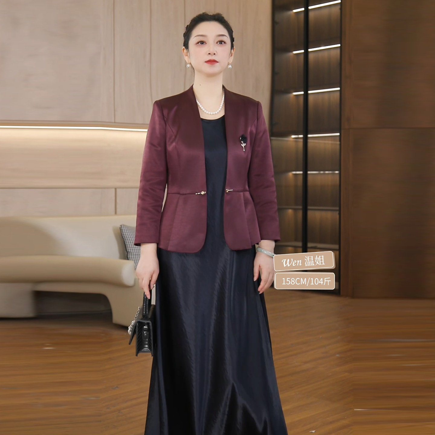 中老年女装气质两件套裙ZF05