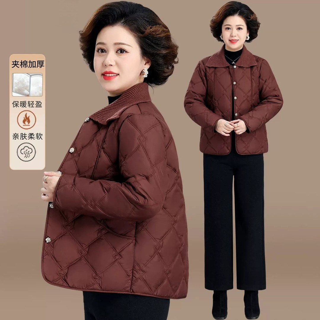 中年妈妈冬装外套新款中老年女装