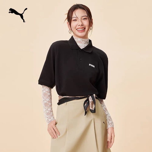 商务短袖运动T恤POLO衫男女PUMA彪马新款夏季白色翻领上衣 690644