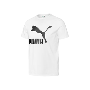 休闲黑色短袖T恤男女情侣款PUMA彪马官方春季印花运动上衣 532279