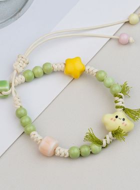 景德镇陶瓷饰品手工编织手链精致小饰品小众云朵高级感摆摊