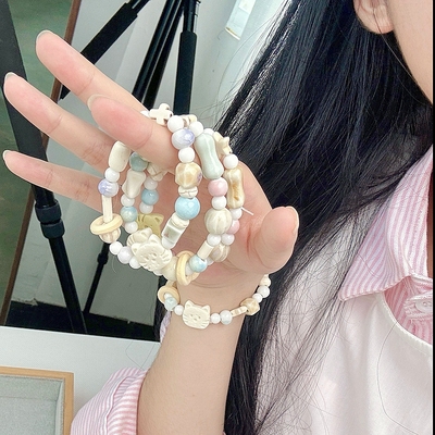 景德镇陶瓷手链夏季女高级感饼干猫咪系列小众百搭设计高级感手串