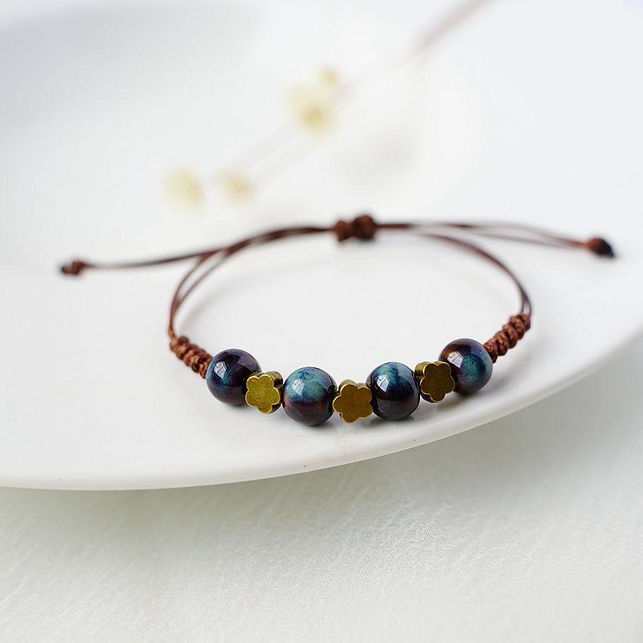 新款田园小清新手工编织陶瓷手链女拼多多热卖情侣闺蜜礼物小饰品