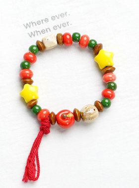 景德镇陶瓷手链苹果串珠古风款流苏圣诞闺蜜摆摊货源手串饰品