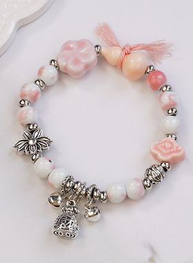 景德镇陶瓷手串新中式文艺小清新瓷珠小众手链直播摆摊货源