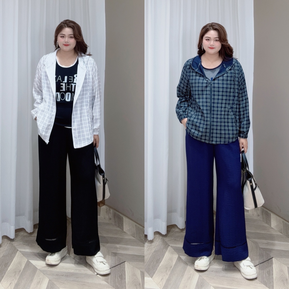 PWD33189【现货仅裤子】纯色百搭显瘦大码女装休闲裤【裤长96】