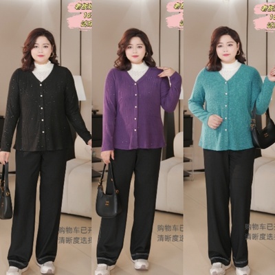 PWD33360【现货仅上衣】秋冬季蕾丝拼接假两件大码女装【衣长68】