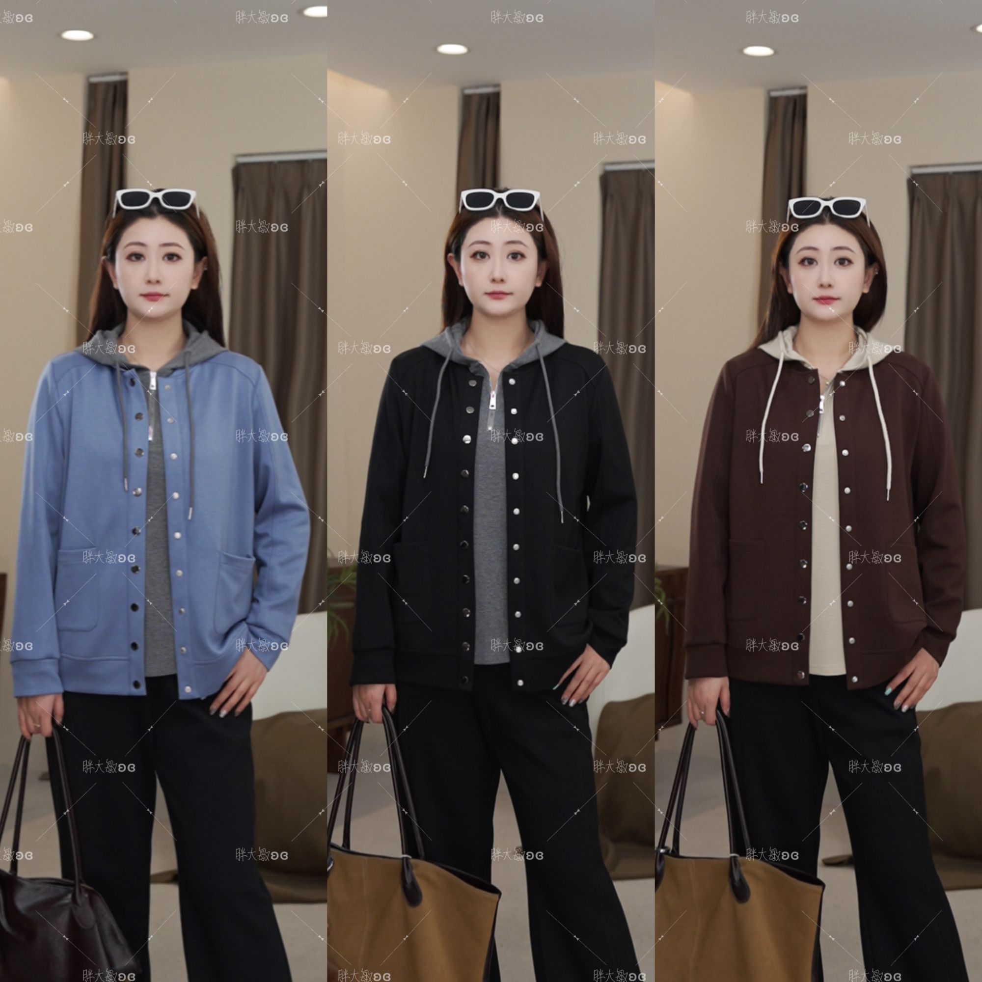 【秋款上新】PDM22534秋季新款时尚百搭休闲圆领长袖大码女装外套