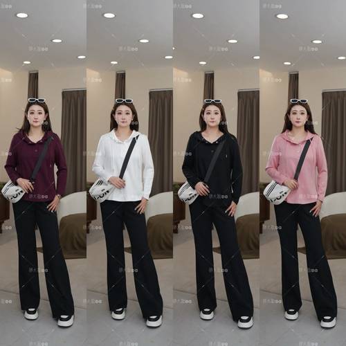 【秋款上新】PMM81387早秋新款休闲百搭显瘦连帽卫衣大码女装上衣