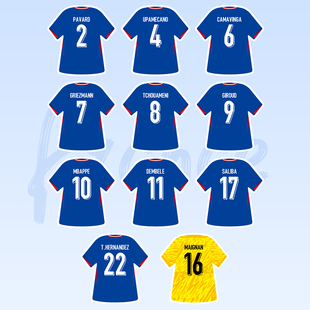 法国世界杯姆巴佩格列兹曼球衣创意贴纸装饰手账防水贴画足球周边