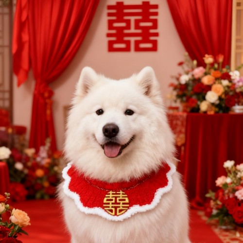 狗狗结婚喜庆围脖项圈