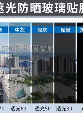 玻璃隔热防晒防紫外线贴膜遮光遮阳透明半透明贴纸灰色黑色改色膜